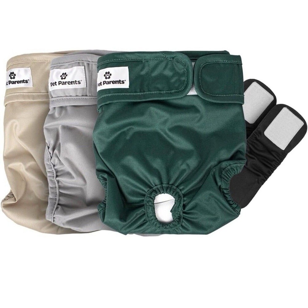Pet Parents® Washable Dog Diapers (3pack) + Extendrs® of Durable X-Large, Spruce